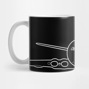 Vintage Comet jet airliner aircraft outline graphic (white) Mug